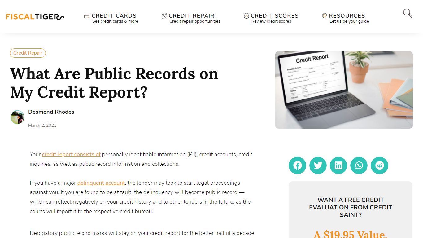 Public Records on Your Credit Report | Fiscal Tiger